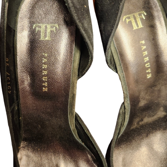 New No Box FarrutX Metal Heel Pumps Black and Grey Suede size 36 - Picture 6 of 10